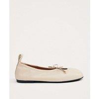 Alohas Leather Slip On Flat Ballet Pumps Cream