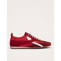Alohas Suede Lace Up Trainers Red