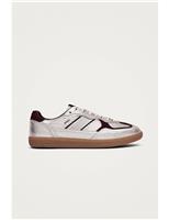 Alohas Leather Lace Up Trainers Silver