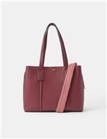 Faux Leather Webbing Strap Shoulder Bag