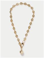 Brass Circle Link Y-Necklace