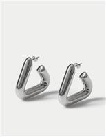 Brass Chubby Triangle Hoop Earrings