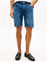 Tommy Hilfiger Regular Fit Cotton Rich Denim Shorts Blue