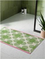 Orla Kiely Pure Cotton Sunflower Bath Mat Green Mix
