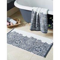 William Morris At Home Pure Cotton Marigold Bath Mat Blue Mix