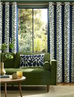 Orla Kiely Sycamore Stripe Pure Cotton Eyelet Curtains Blue Mix