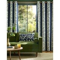 Orla Kiely Sycamore Stripe Pure Cotton Eyelet Curtains Blue Mix