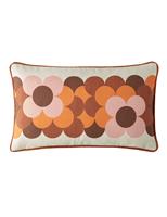 Orla Kiely Pure Cotton Retro Flower Stripe Cushion Green Mix