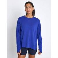 Lilybod Shelby Crew Neck Step Hem Relaxed Sweat-shirt Cobalt