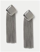 Diamond Shape Fringe Earrings