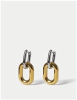 Mixed Metal Link Drop Earrings