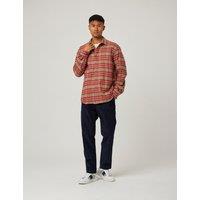 Peregrine Pure Cotton Checked Flannel Shirt Red Mix