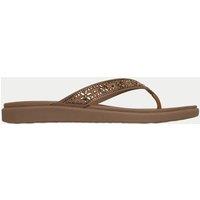 Skechers Meditation Luxe Flip Flops Brown