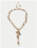 Natural Stone Link Y-Necklace