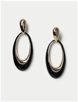 Open Drop Oval Hoop Earrings
