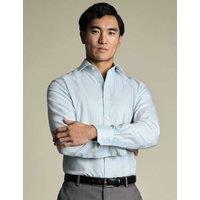 Charles Tyrwhitt Slim Fit Non Iron Pure Cotton Puppytooth Shirt Aqua