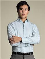 Charles Tyrwhitt Slim Fit Non Iron Pure Cotton Puppytooth Shirt Aqua