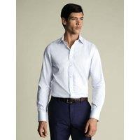 Charles Tyrwhitt Slim Fit Non Iron Pure Cotton Striped Shirt Light Blue