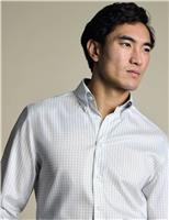 Slim Fit Non Iron Pure Cotton Check Oxford Shirt