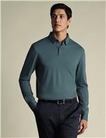 Pure Cotton Jersey Long Sleeve Polo Shirt