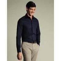 Charles Tyrwhitt Slim Fit Non Iron Pure Cotton Floral Shirt Navy