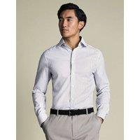 Charles Tyrwhitt Slim Fit Non Iron Pure Cotton Striped Shirt Indigo