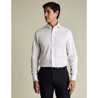Charles Tyrwhitt Slim Fit Non Iron Pure Cotton Textured Shirt White