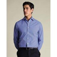 Charles Tyrwhitt Slim Fit Pure Cotton Non Iron Poplin Shirt Mid Blue
