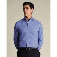 Charles Tyrwhitt Slim Fit Pure Cotton Non Iron Poplin Shirt Mid Blue