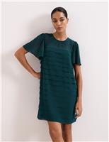 Phase Eight Textured Round Neck Mini Shift Dress Teal