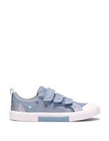 Clarks Kids' Denim Canvas Riptape Trainers (7 Small-9 Small) Blue