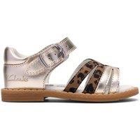 Clarks Luana Leopard Print Sandals (4-6 Small) Multi