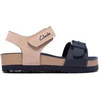 Clarks Bali Heat Navy Combi Sandals (4-6 Small) Navy Mix