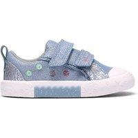 Clarks Kids' Denim Canvas Riptape Trainers (4 Small-6 Small) Blue