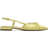 Clarks Sensa15 Leather Bow Flat Pointed Sandals Lime Green