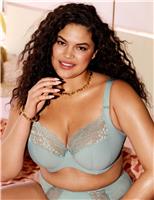 Elomi Lucie Lace Wired Plunge Bra (DD-K) Light Green