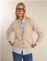 Wool Rich V-Neck Cardigan with Cashmere