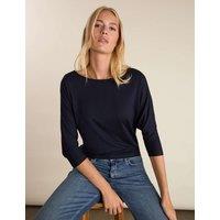 BAUKJEN Jersey Boat Neck Relaxed Top Navy
