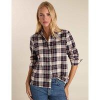 BAUKJEN Pure Cotton Checked Relaxed Shirt Navy Mix