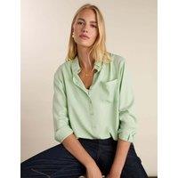 BAUKJEN Pure Lyocell Collared Relaxed Shirt Green