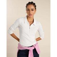 BAUKJEN Pure Cotton Half-Zip Top White
