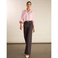 BAUKJEN High Waisted Wide Leg Jeans Dark Brown