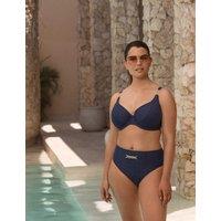 Fantasie Azores Textured High Waisted Bikini Bottoms Dark Blue