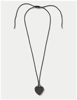 Beaded Heart Long Pendant Necklace