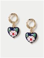 Enamel Heart Drop Earrings