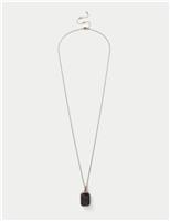 Grey Natural Stone Pendant Necklace