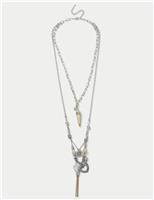 Multirow Tusk Long Pendant Necklace