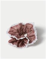 Pink Paisley Print Scrunchie