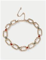 Natural Stone Chunky Link Necklace