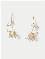 Casted Brushed Drop Earrings